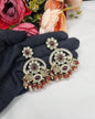 CHANDBALI STYLE DANGLE EARRINGS WITH BEAD CLUSTERS