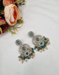 CHANDBALI STYLE DANGLE EARRINGS WITH BEAD CLUSTERS