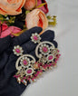 CHANDBALI STYLE DANGLE EARRINGS WITH BEAD CLUSTERS