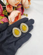 TEARDROP STONE HALO STUD EARRINGS