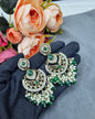 Statement Chandbali Earrings with Pearl & Bead Drops