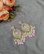 INTRICATE OVAL FRAME DROP EARRINGS WITH PEARL & BEAD CLUSTER