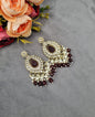 INTRICATE OVAL FRAME DROP EARRINGS WITH PEARL & BEAD CLUSTER