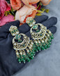 Grand Chandbali Statement Earrings with Bead Droplets