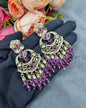 Grand Chandbali Statement Earrings with Bead Droplets