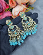 Grand Chandbali Statement Earrings with Bead Droplets