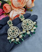 Intricate Floral Motif Chandbali Earrings with Mini Jhumka Drops