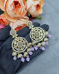 Intricate Floral Motif Chandbali Earrings with Mini Jhumka Drops