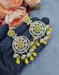 Intricate Floral Motif Chandbali Earrings with Mini Jhumka Drops