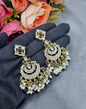 Regal Crescent Earrings with Pearl Drops