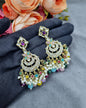 Regal Crescent Earrings with Pearl Drops