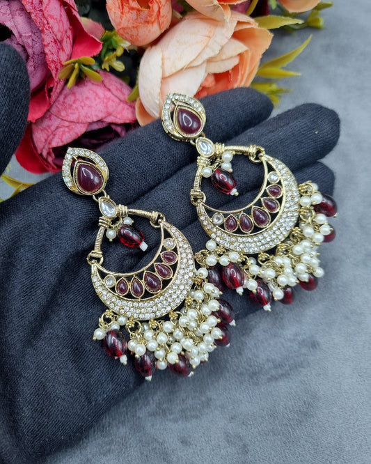 Elegantly Detailed Earrings with Pearl Cluster Fringe