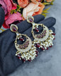 Elegantly Detailed Earrings with Pearl Cluster Fringe