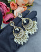 Elegantly Detailed Earrings with Pearl Cluster Fringe