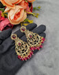 Intricate Chandbali Statement Earrings with Pearl Cluster Drops