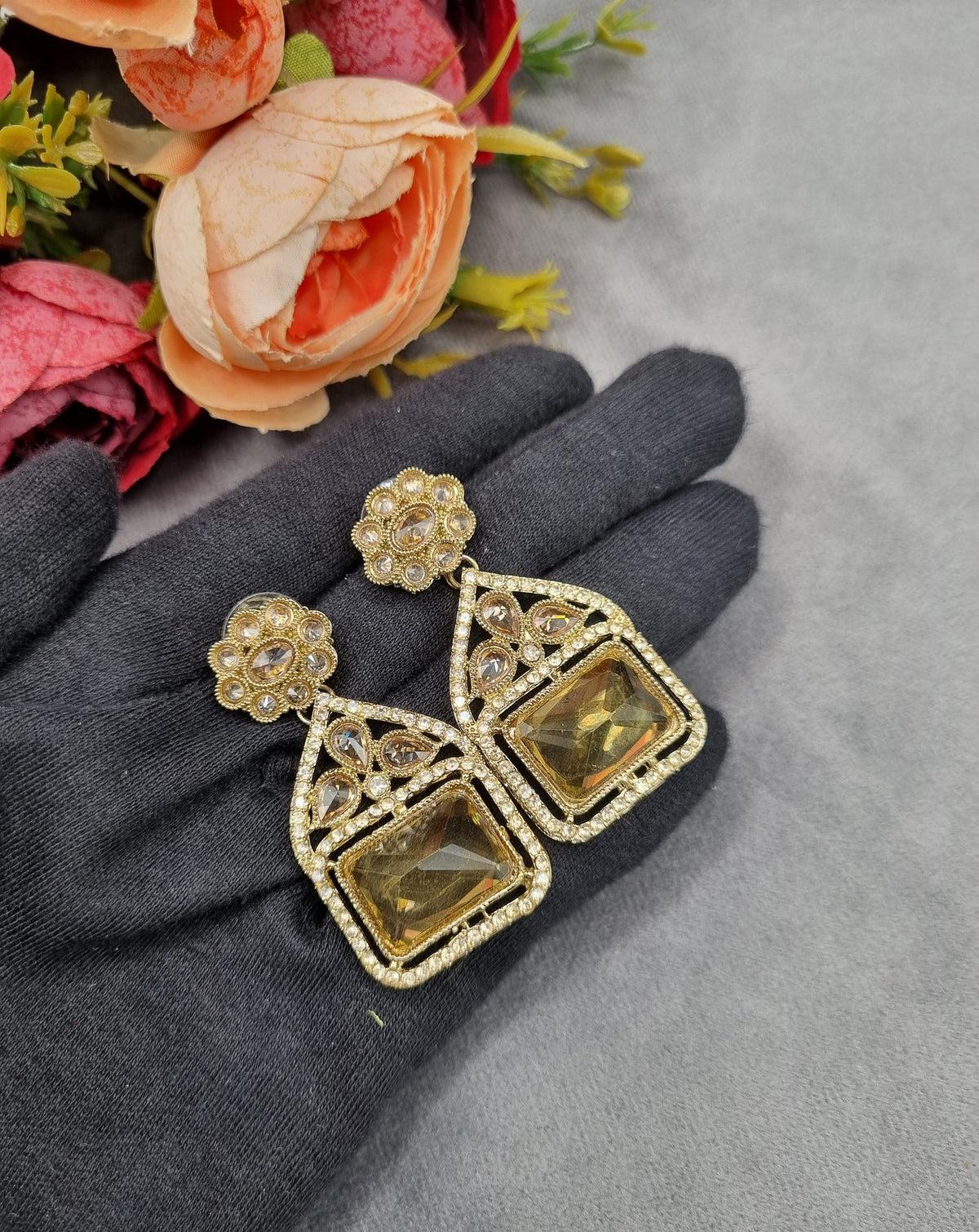 Tiered Crystal Chandelier Drop Earrings