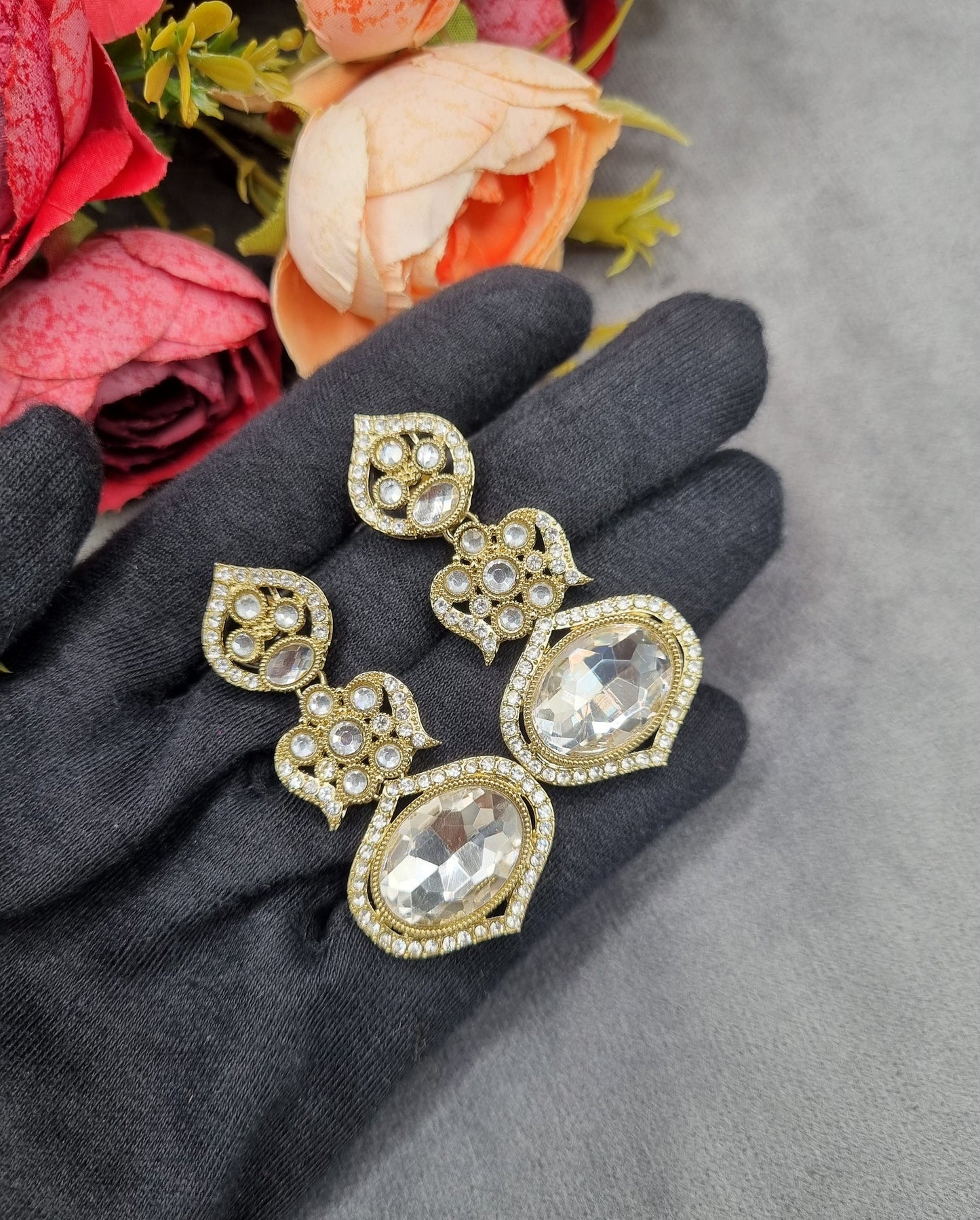 Tiered Crystal Chandelier Drop Earrings
