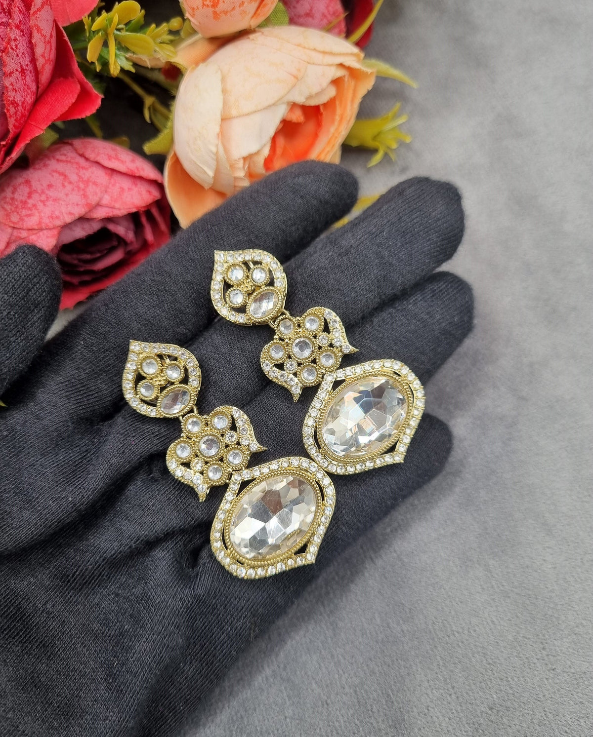Tiered Crystal Chandelier Drop Earrings