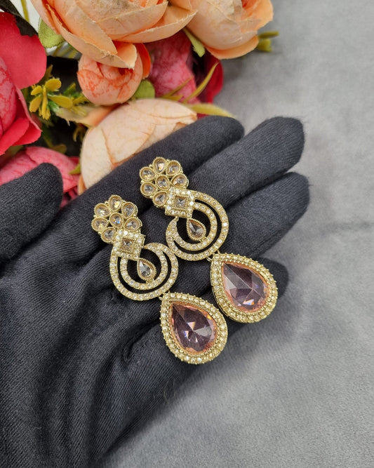 Teardrop Crystal Art Deco Statement Earrings