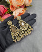 Geometric Stone Chandelier Drop Earrings