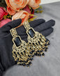 Pearl Fringe Statement Chandelier Earrings