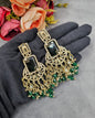 Pearl Fringe Statement Chandelier Earrings
