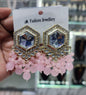 Traditional Hexagon Kundan Earrings Gold Plated Earrings for Woman Dangles