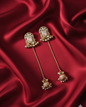Royal Kashmiri Ghungroo with Chain Drop Dangles Earrings For Woman