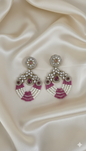 Emerald Green Multi-Strand Pearl Beaded Dangles Earrings