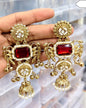 Ruby-Tone Gold Kashmiri Earrings