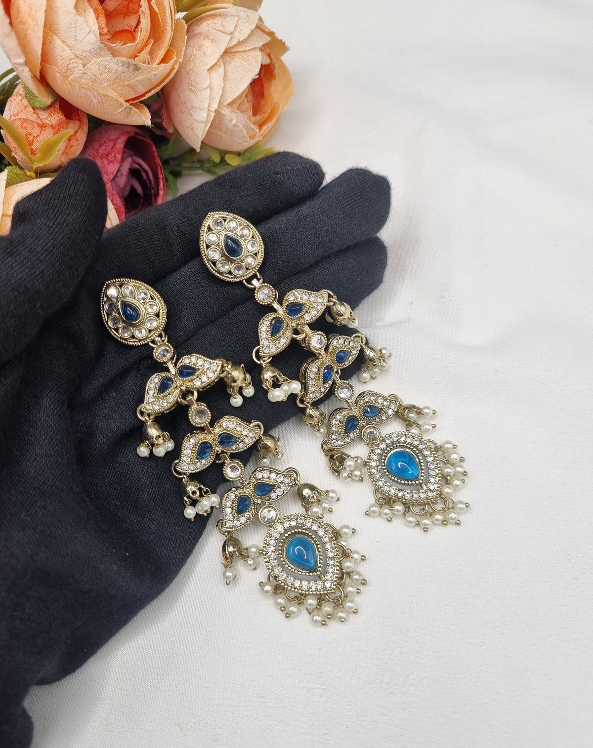MULTI TIER JHUMKA CHANDELIER EARRINGS