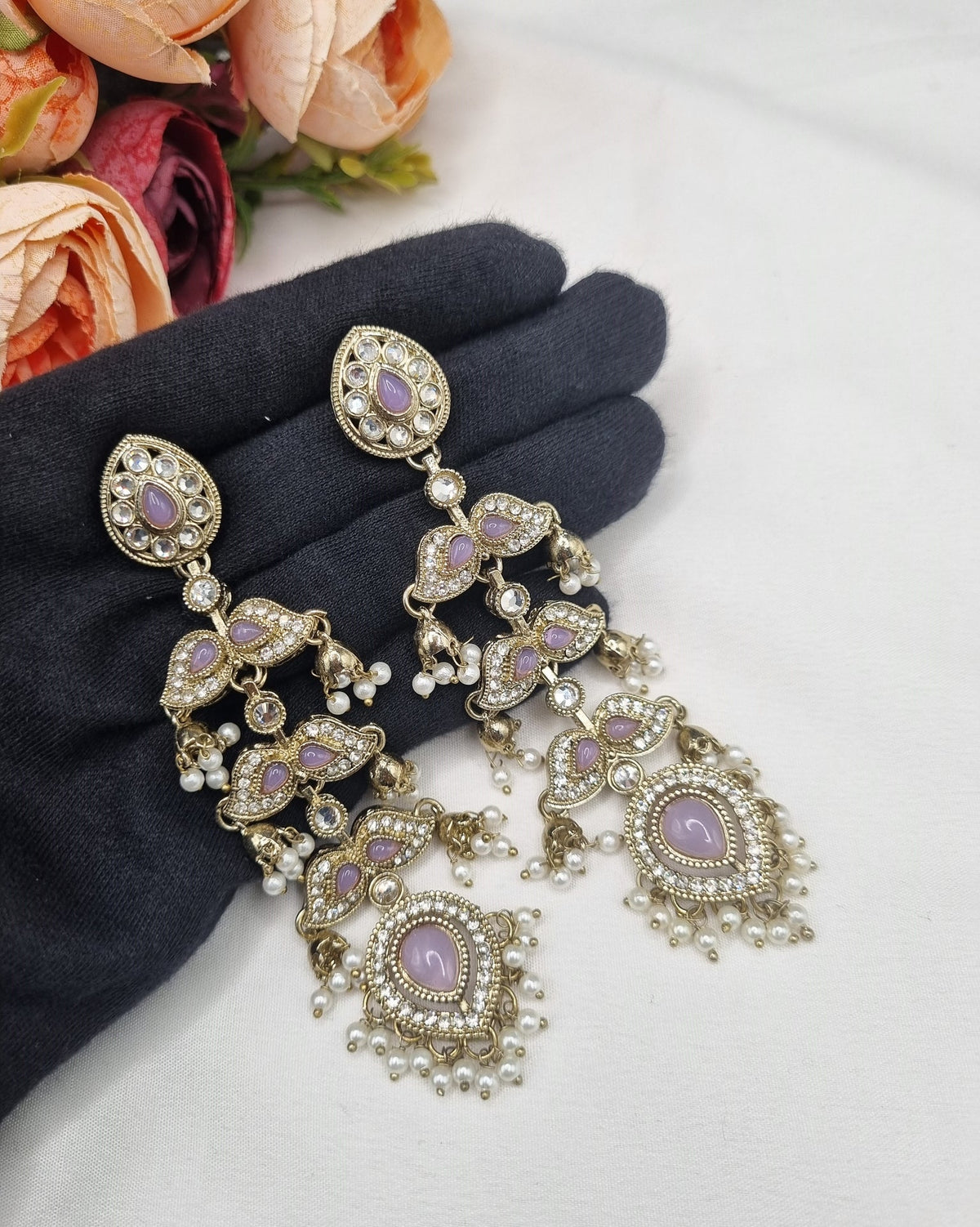 MULTI TIER JHUMKA CHANDELIER EARRINGS
