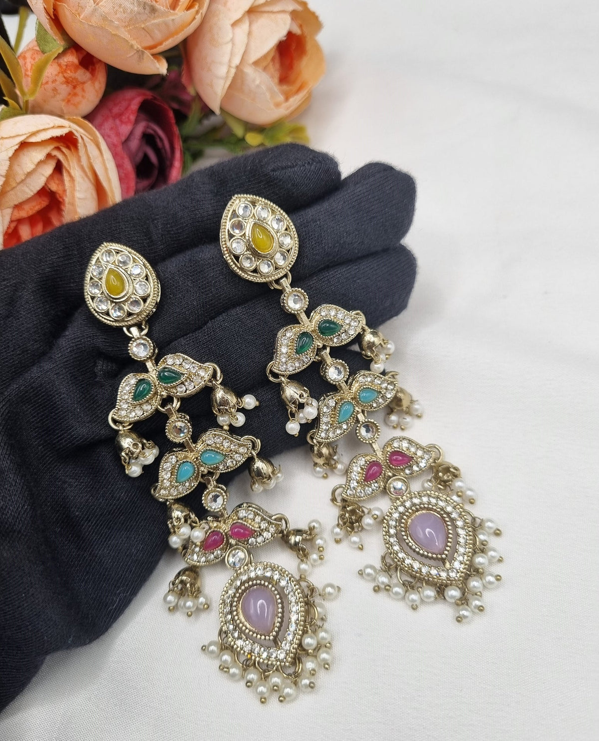 MULTI TIER JHUMKA CHANDELIER EARRINGS