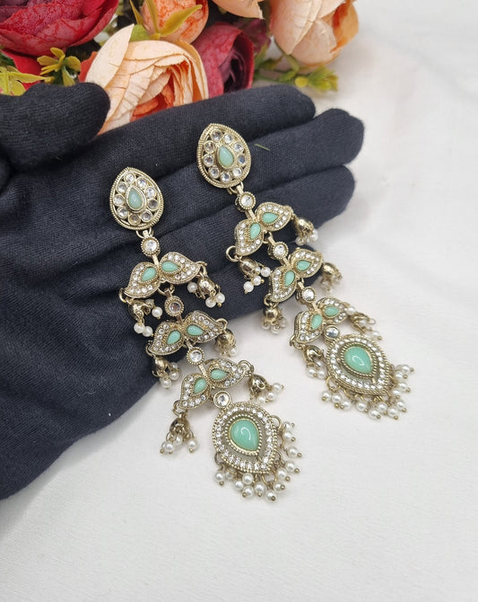 MULTI TIER JHUMKA CHANDELIER EARRINGS