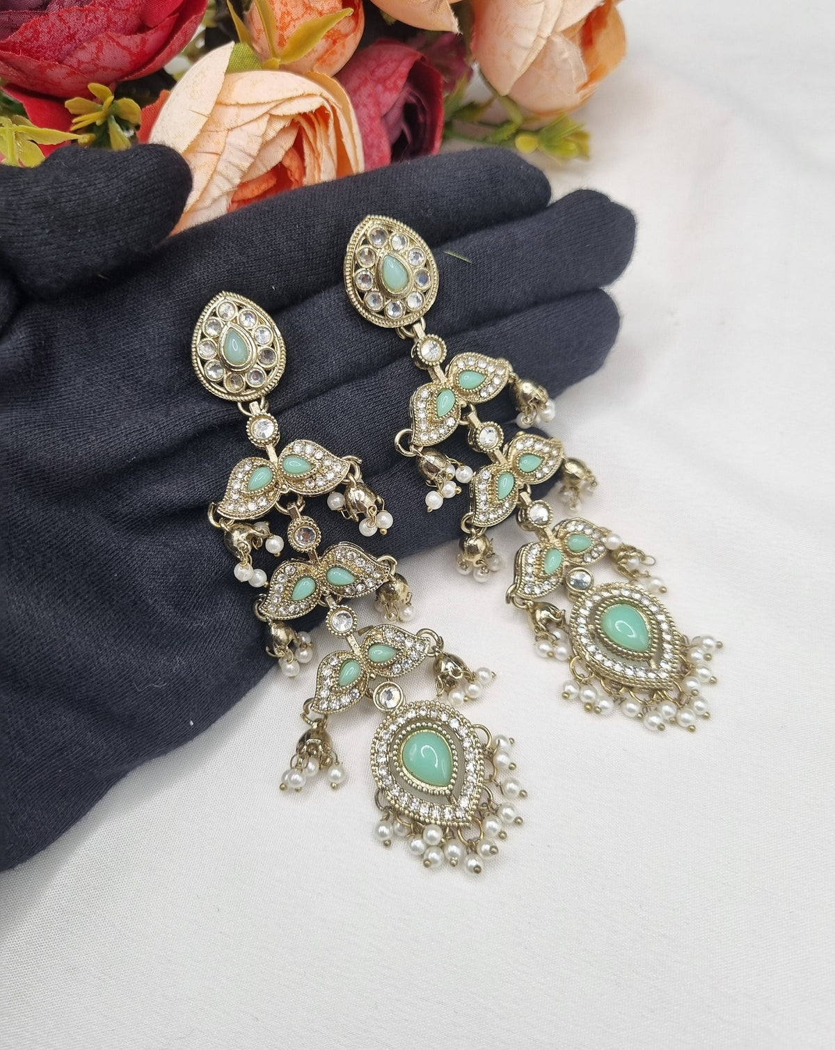 MULTI TIER JHUMKA CHANDELIER EARRINGS