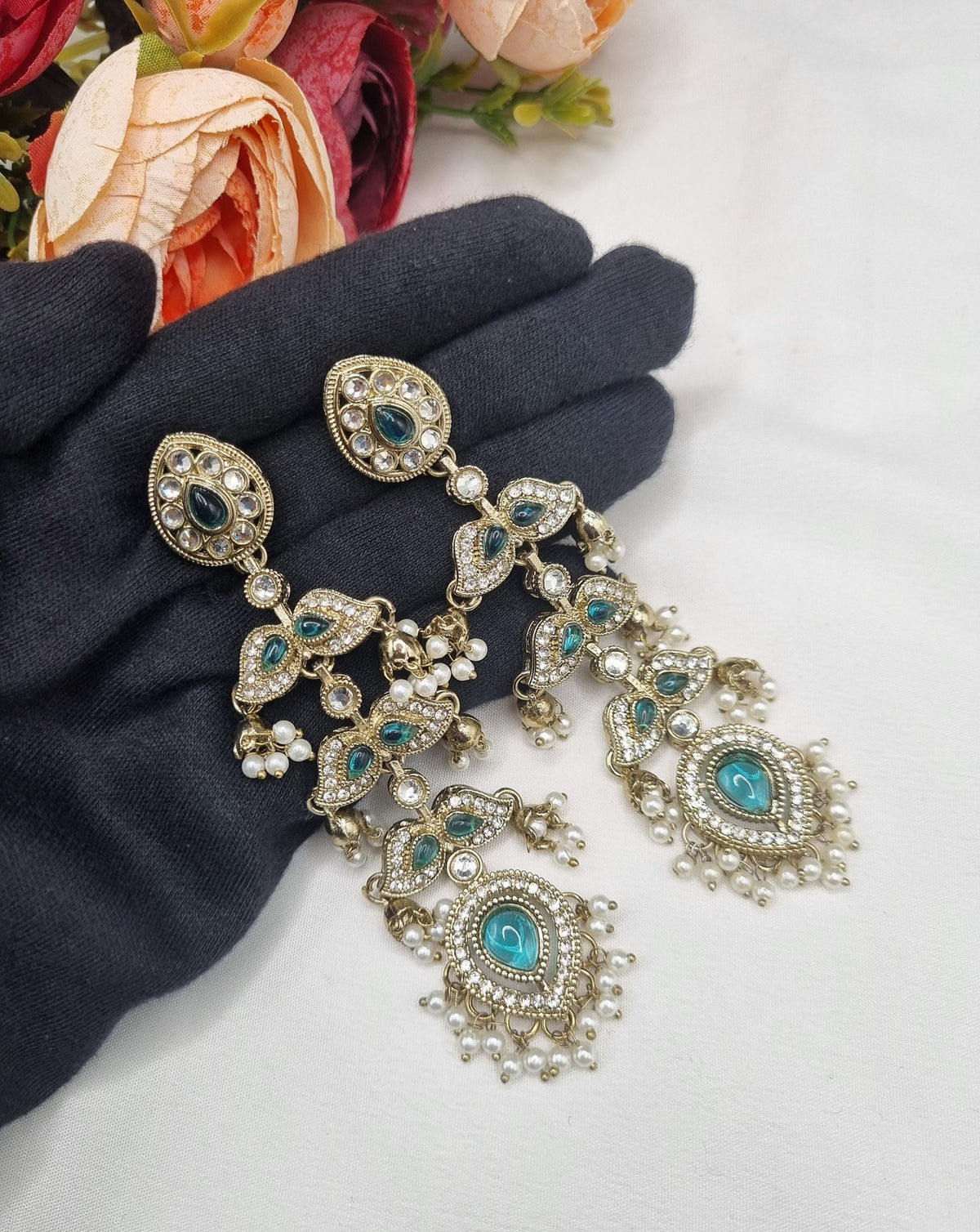MULTI TIER JHUMKA CHANDELIER EARRINGS