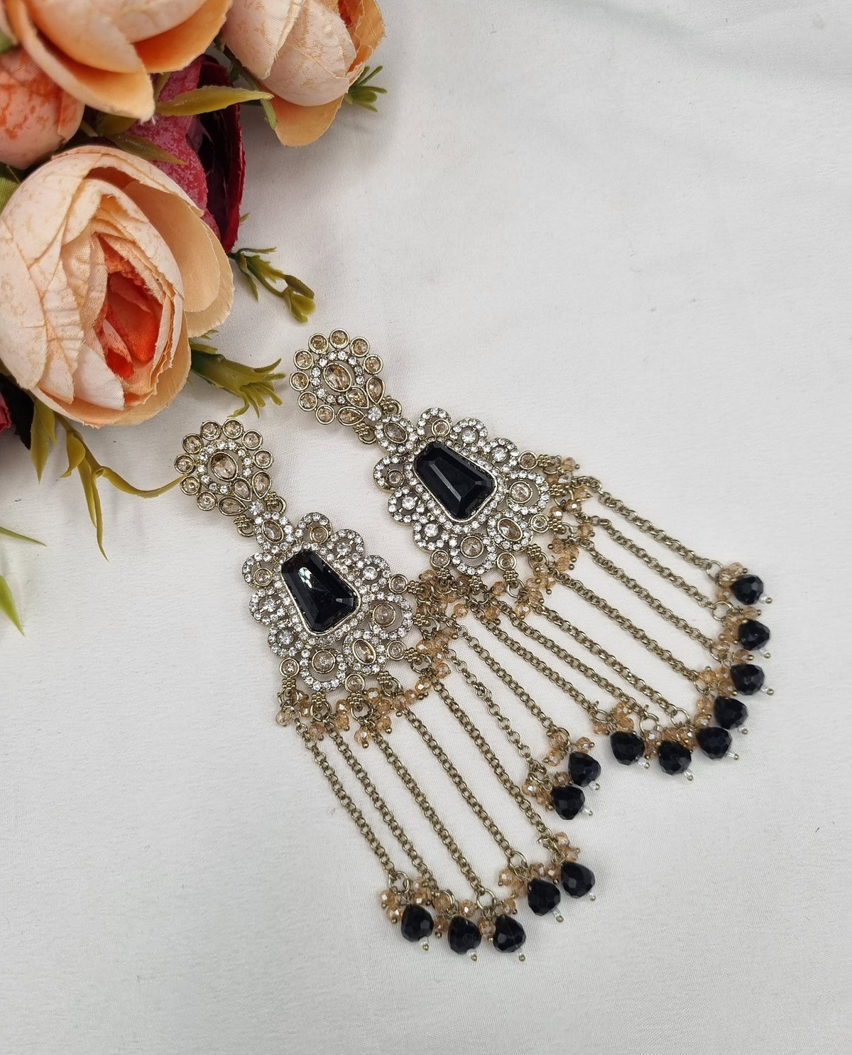 Luxury Crystal Long Tassel Drop Earrings