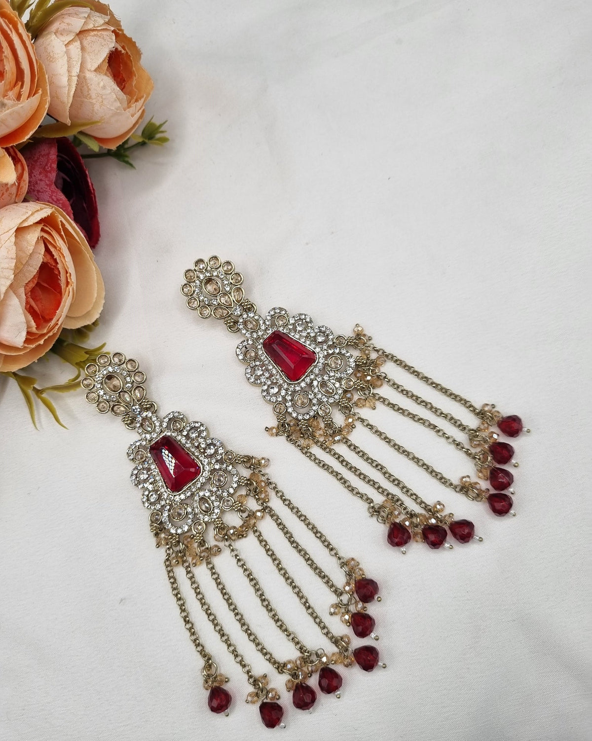 Luxury Crystal Long Tassel Drop Earrings