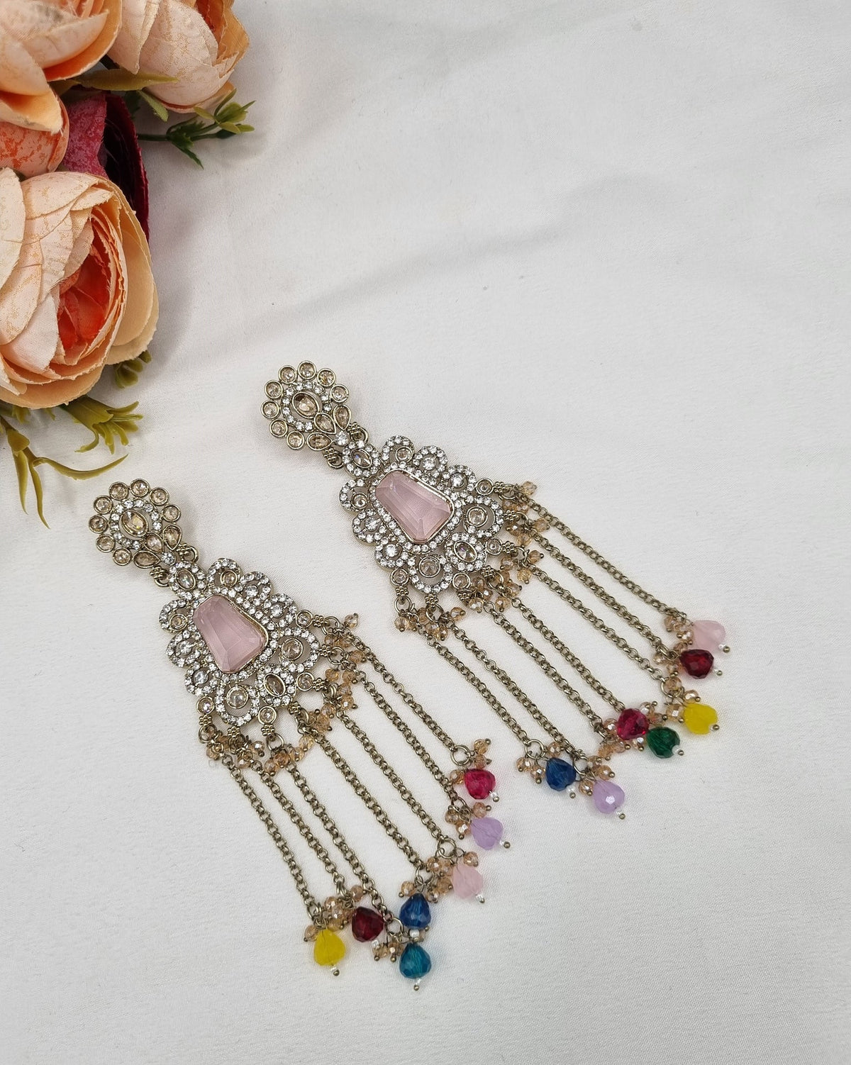 Luxury Crystal Long Tassel Drop Earrings