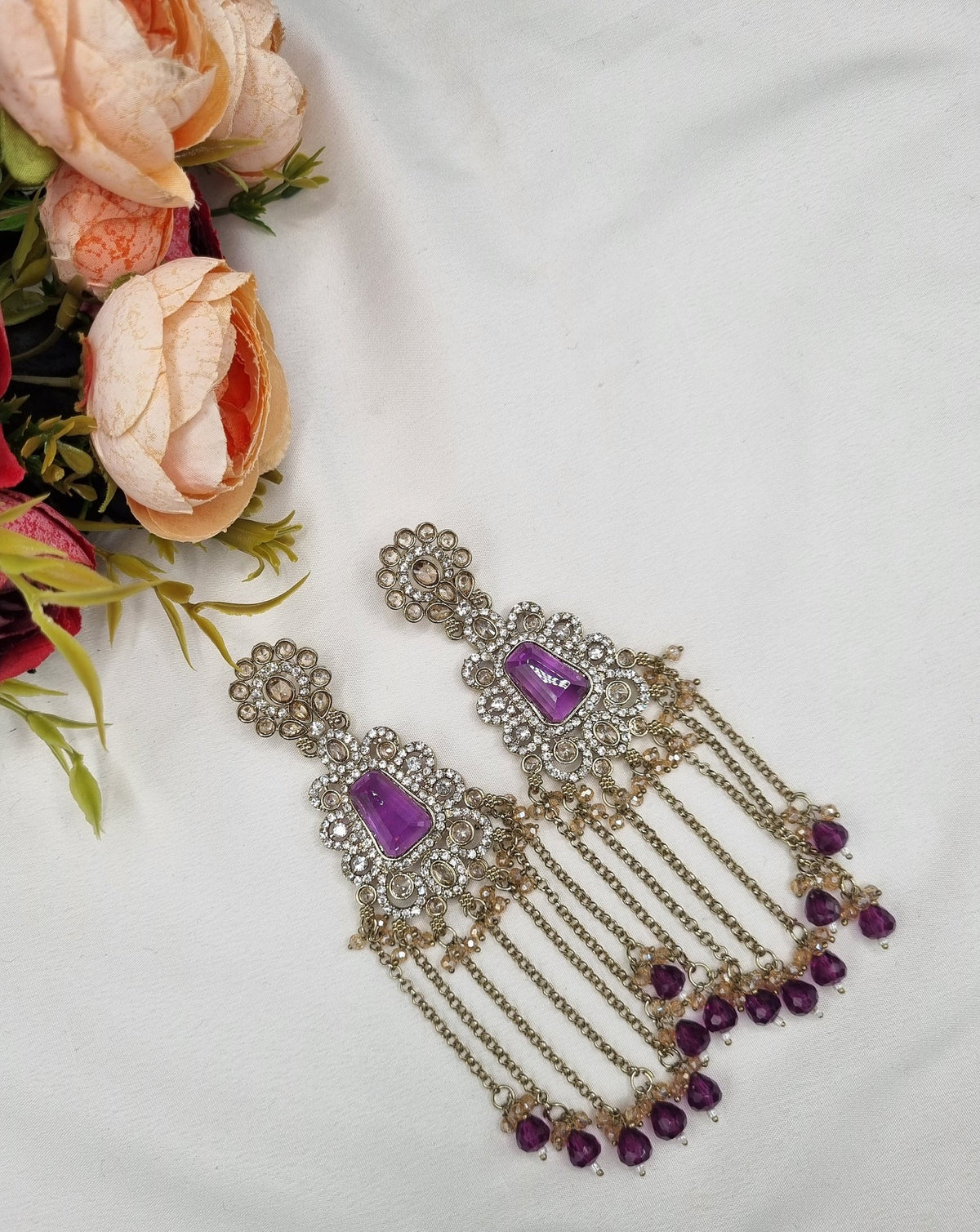 Luxury Crystal Long Tassel Drop Earrings