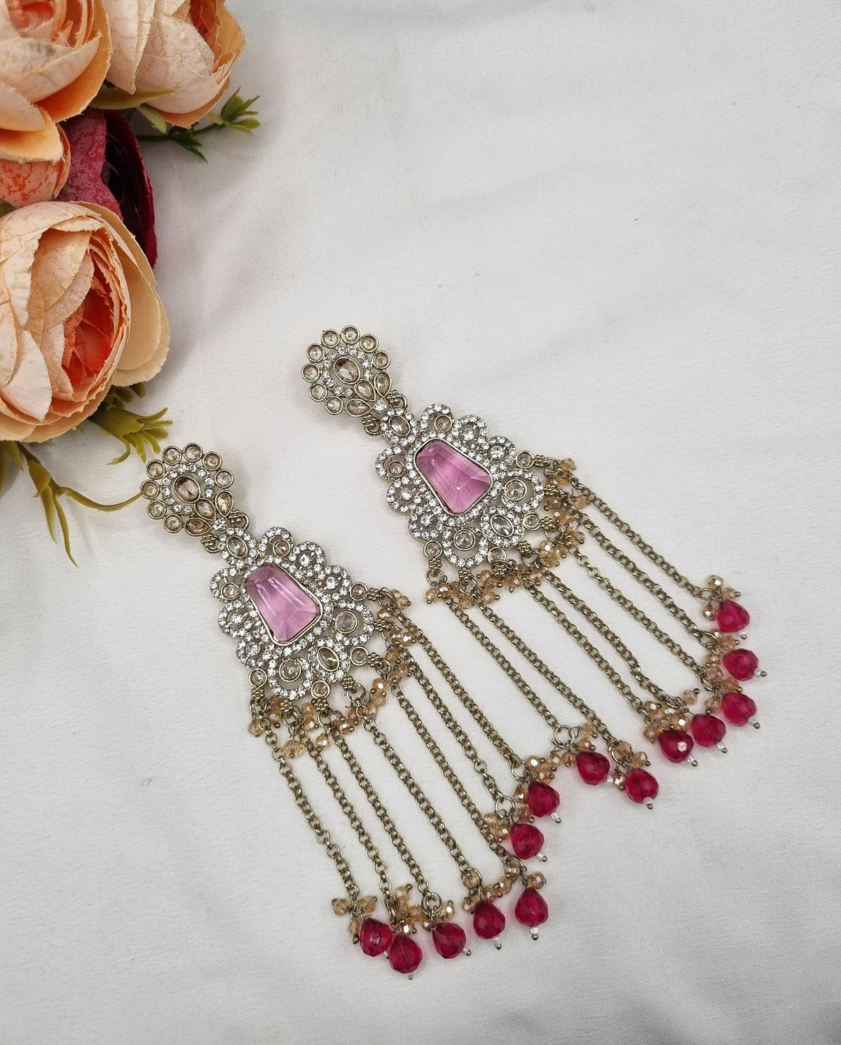 Luxury Crystal Long Tassel Drop Earrings