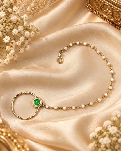 Ornate Halo Medallion Nath Ring