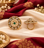 Intricate Dome-Style Concentric Statement Ring with Pearl Halo