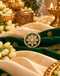 Floral Starburst Meenakari Ring with Pearl Border