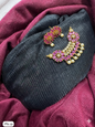 Elegant Kemp Stone Traditional Ruby & Emerald Pendant With Pearl Drops Studs
