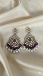 Lavender Floral Pearl Beaded Dangles Earrings