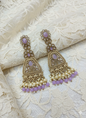 Royal Purple Drop Dangles with Pearl Clusters Earring