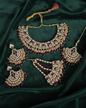 Bridal Collection Choker Necklace Set With Dangle Drop Earring For Woman