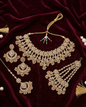 The Mughal Bride Antique Gold Maroon Choker Set
