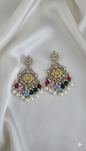 Lavender Floral Pearl Beaded Dangles Earrings